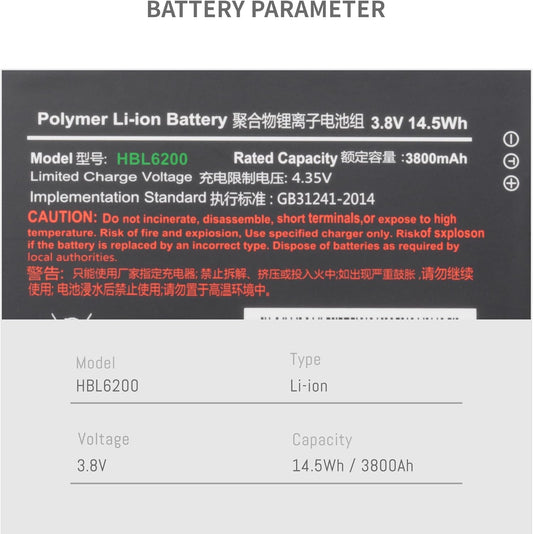 HBL6200 Battery for UROVO I6200S i6300A PDA 6200 6300 Barcode Scanner Battery with The Capacity 3.8V 4000mah/15.2wh Upgraded Version New Li-ion Battery Replacement