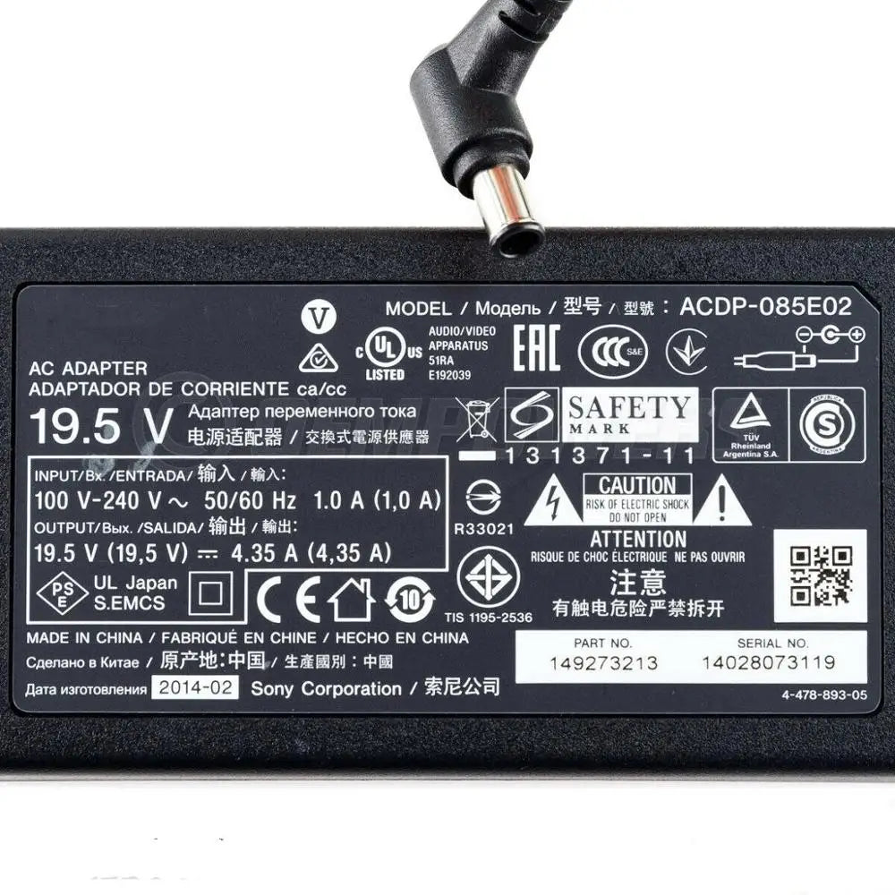For Sony 19.5V 4.35A LED TV Charger ACDP-085N02 KDL-48W605B KDL-48W600B