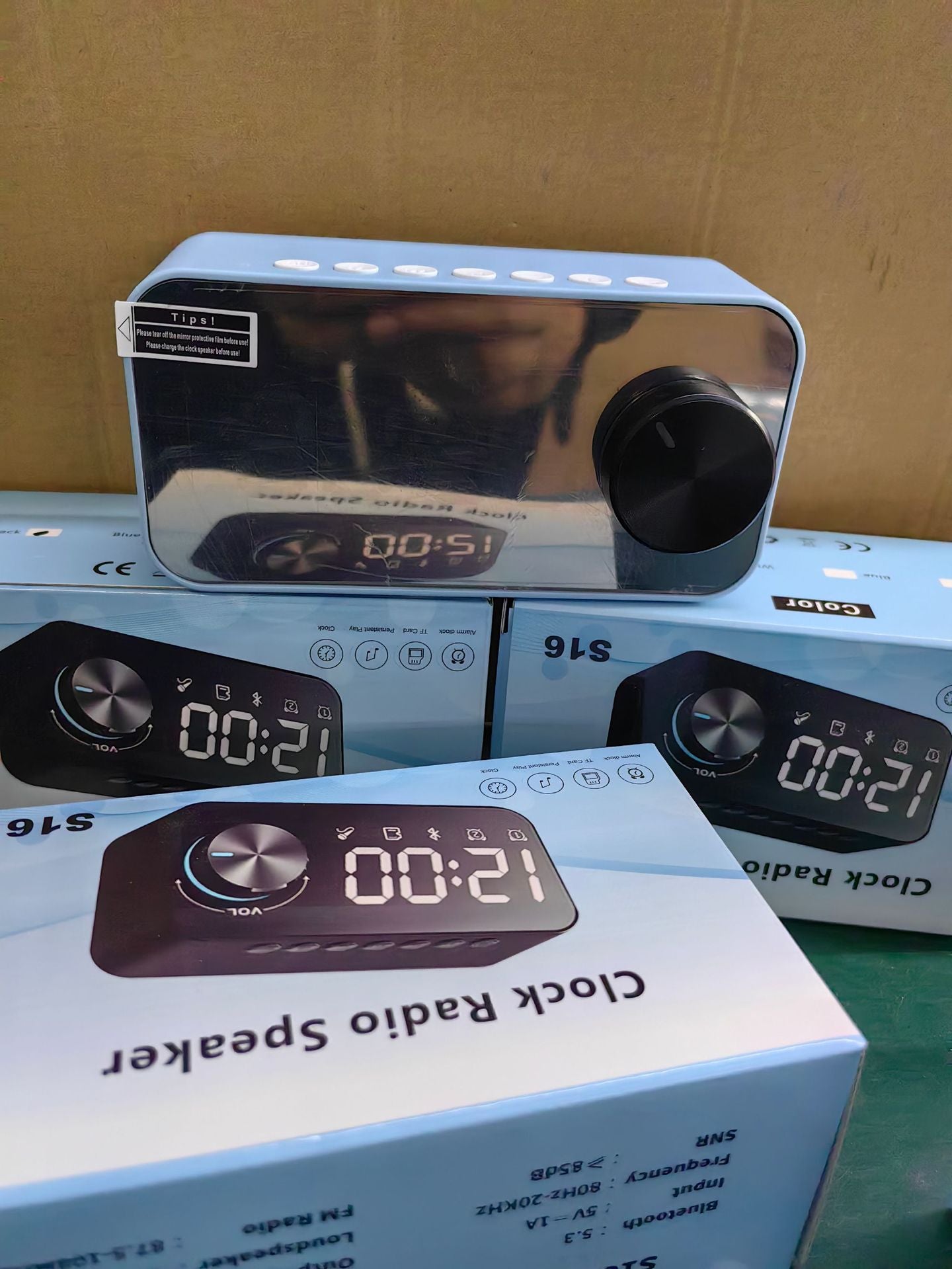 Bluetooth speaker, subwoofer, portable small stereo, mini clock, outdoor home dual alarm clock, large volume