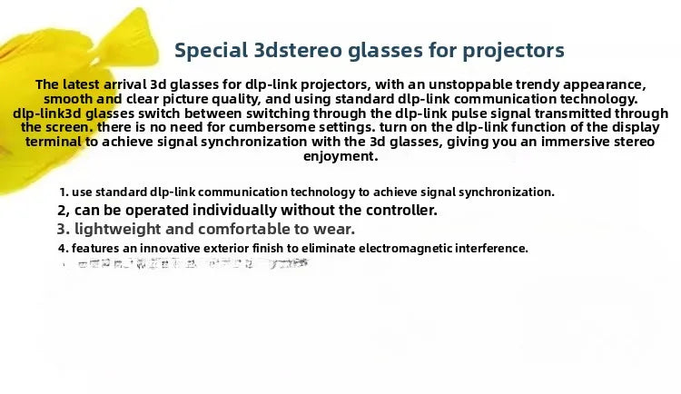 Suitable for GetD G410 DLP Active Shutter 3D Glasses BenQ Extreme Rice Nut Lixun Acer Projector
