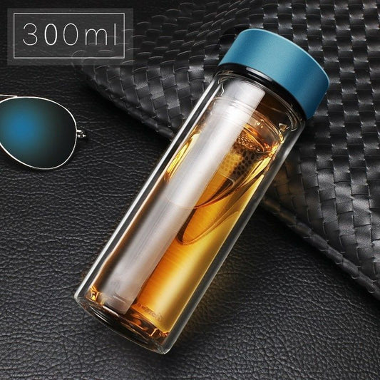 Glass Stainless Steel Double Layers Vacuum Thermos Coffee Travel Mug Drink Cup