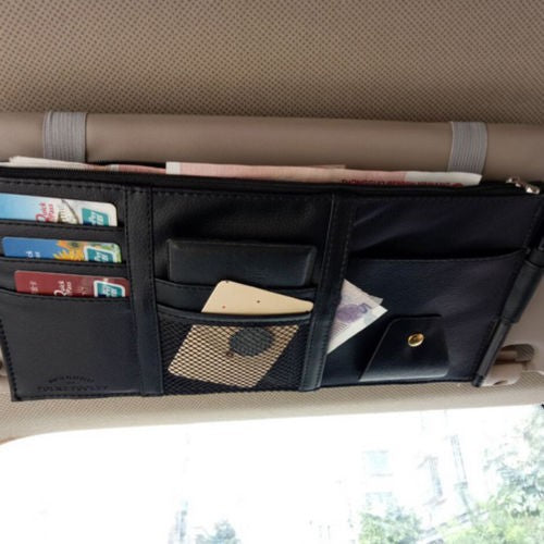 Car Auto Accessories Sun Visor Tissue Paper Holder Glassesdocument Wallet