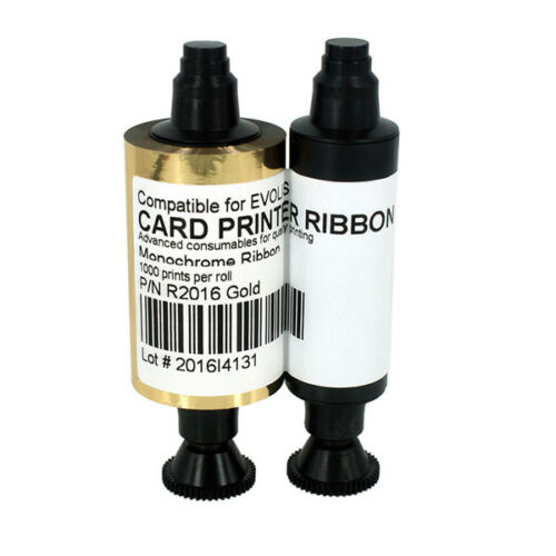 Ribbon for Evolis Pebble Dualys 3 Securion Printers R2016 Gold 1000 prints