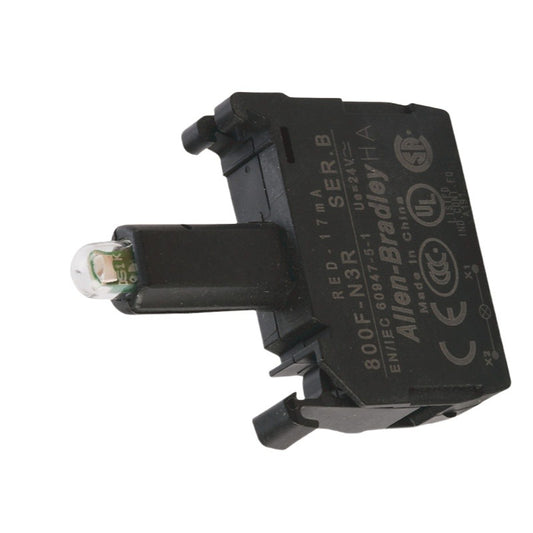 1PCS  800F-N3R 24V AC/DC 22mm Red LED Auxiliary Module 800FPB for Allen Bradley