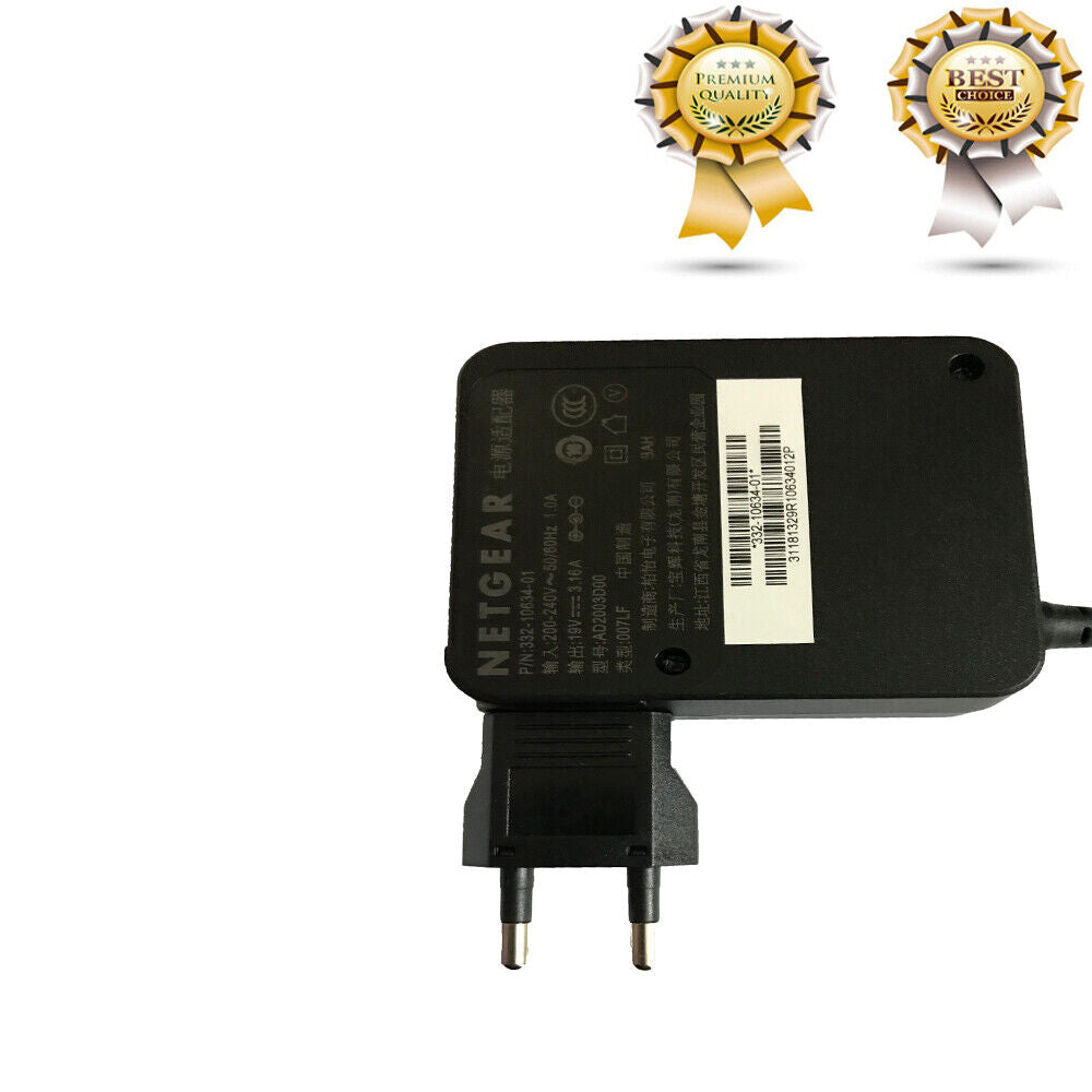 AC Adapter For NETGEAR Wifi Router R8500 R8000 X8 AC5300 R9000 -EU 19V 3.16A