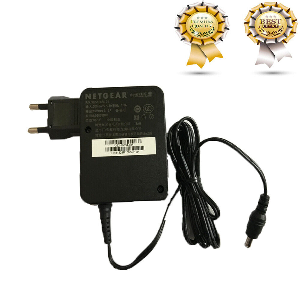 AC Adapter For NETGEAR Wifi Router R8500 R8000 X8 AC5300 R9000 -EU 19V 3.16A