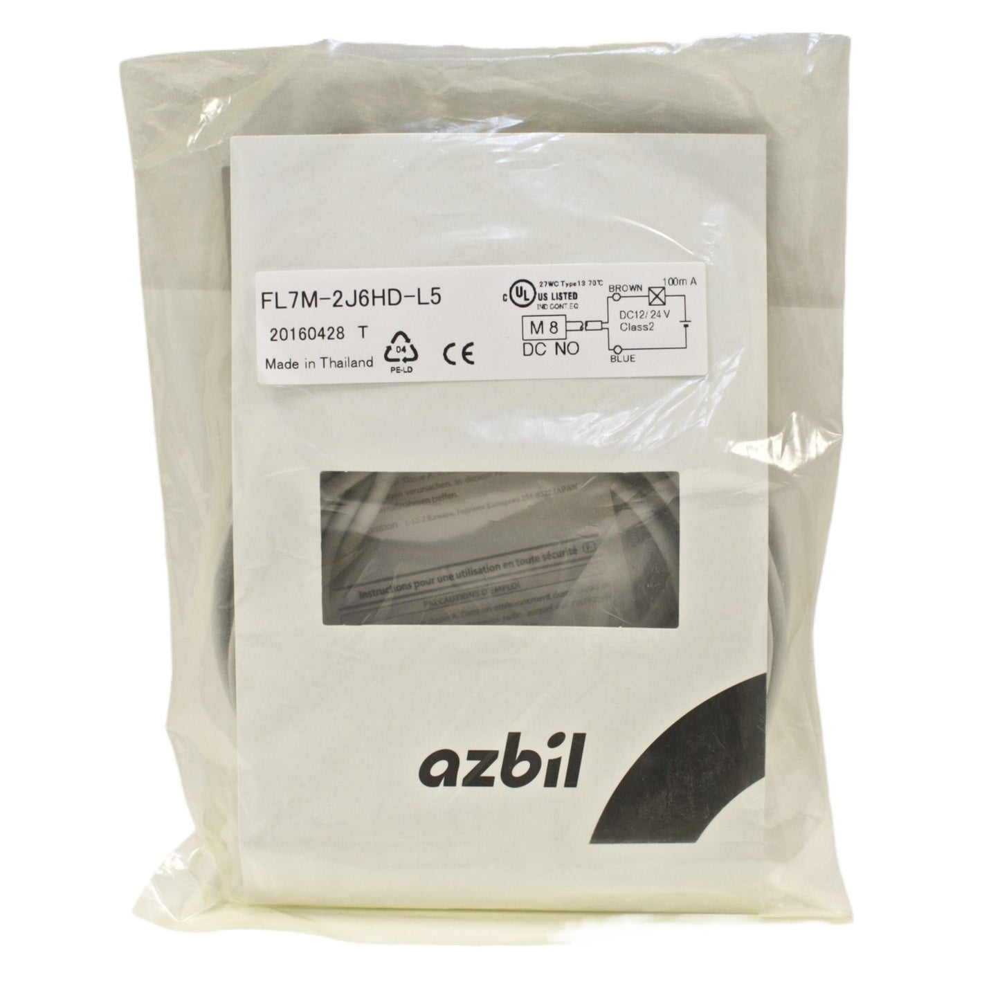 FL7M-2J6HD-L5 Proximity Sensor, DC 2-wire, M8, NO, 5M cable (Yamatake) For Azbil