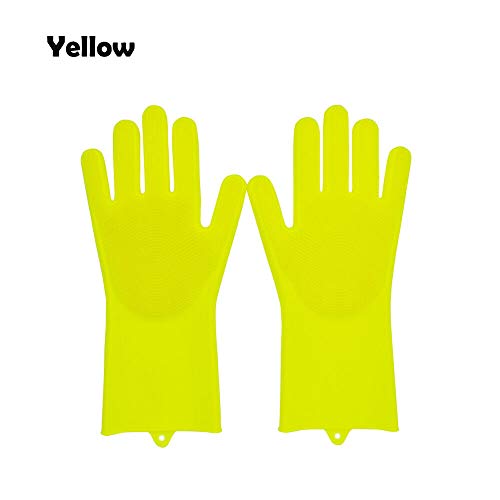 Magic Silicone Dish Washing Gloves Scrubber Cleaning Scrub Heat Resistant Gloves