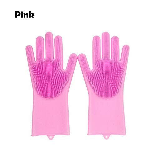 Magic Silicone Dish Washing Gloves Scrubber Cleaning Scrub Heat Resistant Gloves