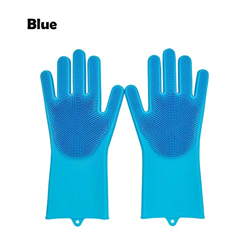 Magic Silicone Dish Washing Gloves Scrubber Cleaning Scrub Heat Resistant Gloves