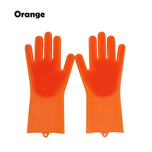 Magic Silicone Dish Washing Gloves Scrubber Cleaning Scrub Heat Resistant Gloves