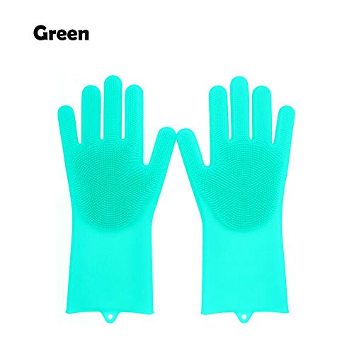 Magic Silicone Dish Washing Gloves Scrubber Cleaning Scrub Heat Resistant Gloves
