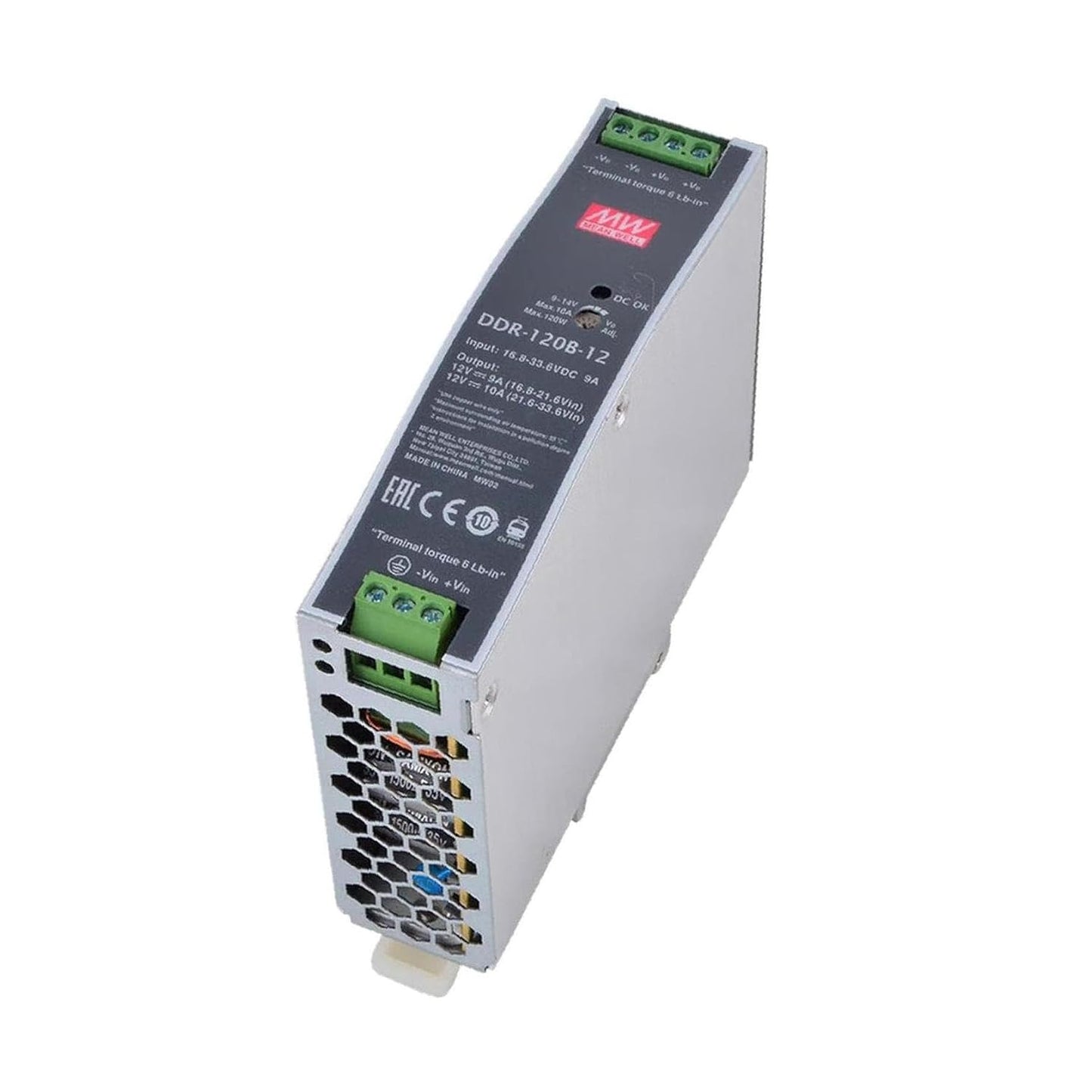 MEAN WELL DDR-120B-12 120W DIN Rail DC/DC Converter O/P +12V10A - 1 item(s)