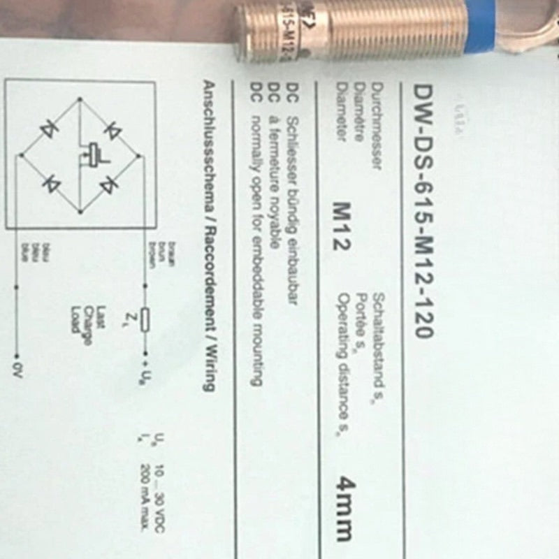 DW-DS-615-M12-120 sensors proximity switches for Contrinex