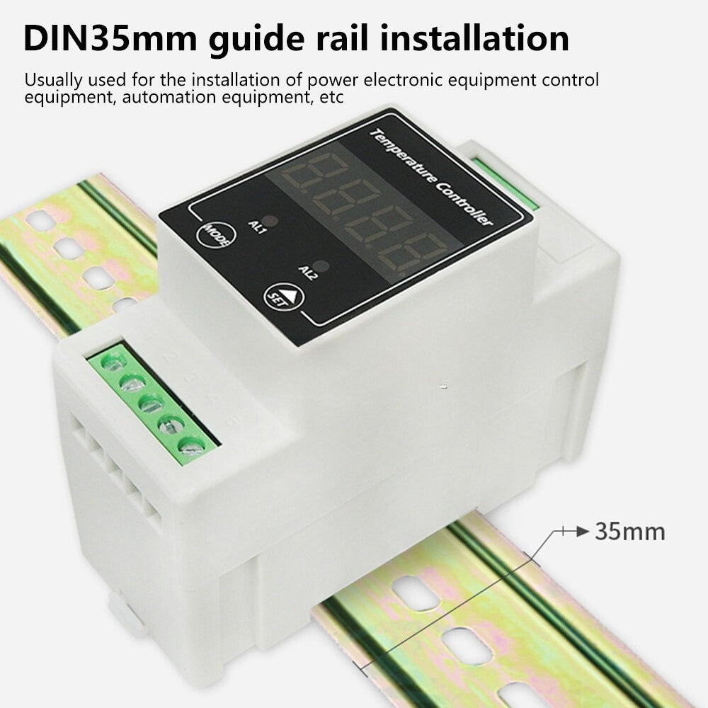 AC100-240V Din Rail Intelligent Digital Temperature Controller Thermostat 8-24V