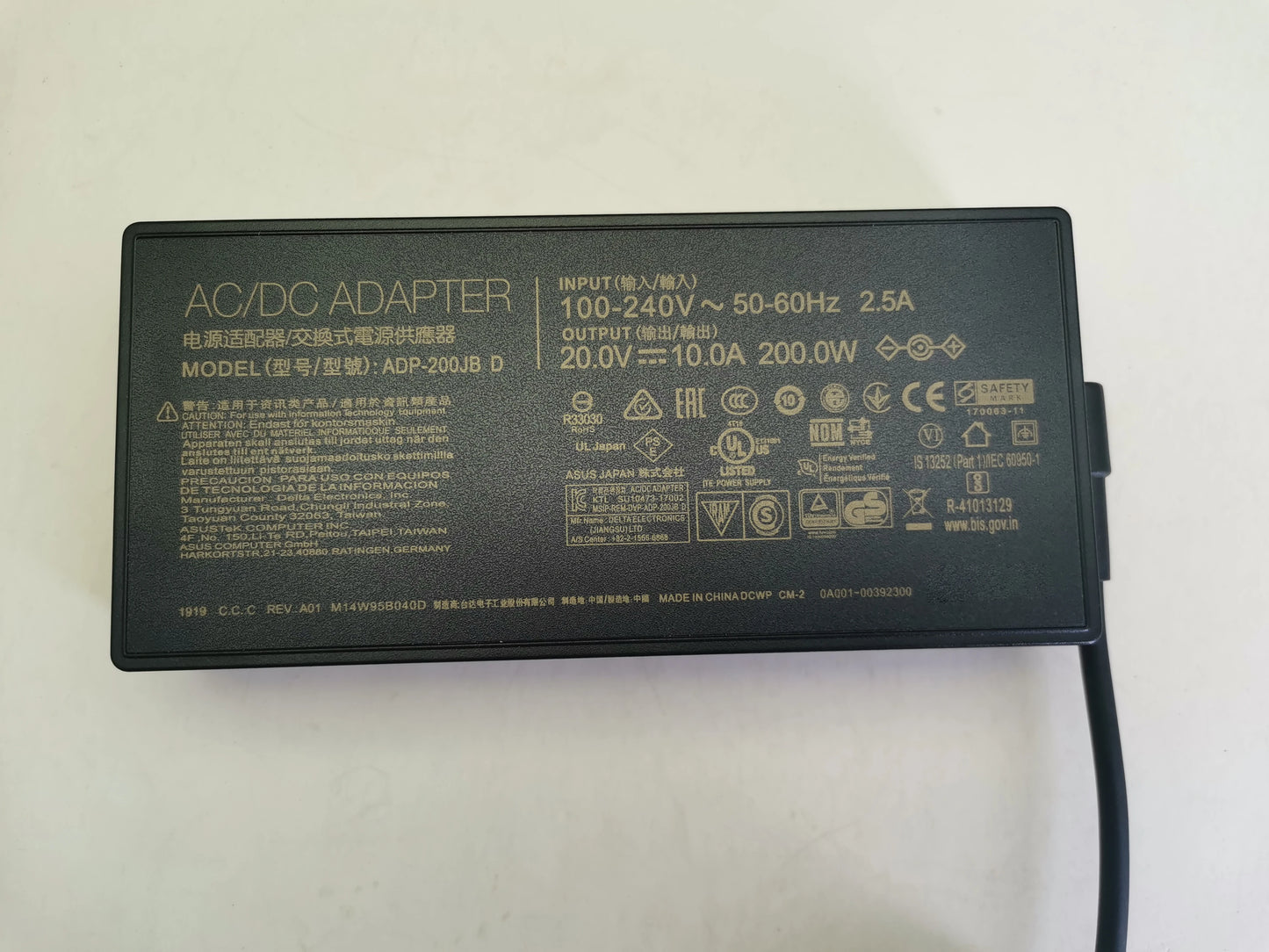ADP-200JB D 20V 10A AC Adapter for ASUS TUF Dash F15 FX516PR-211.TM15