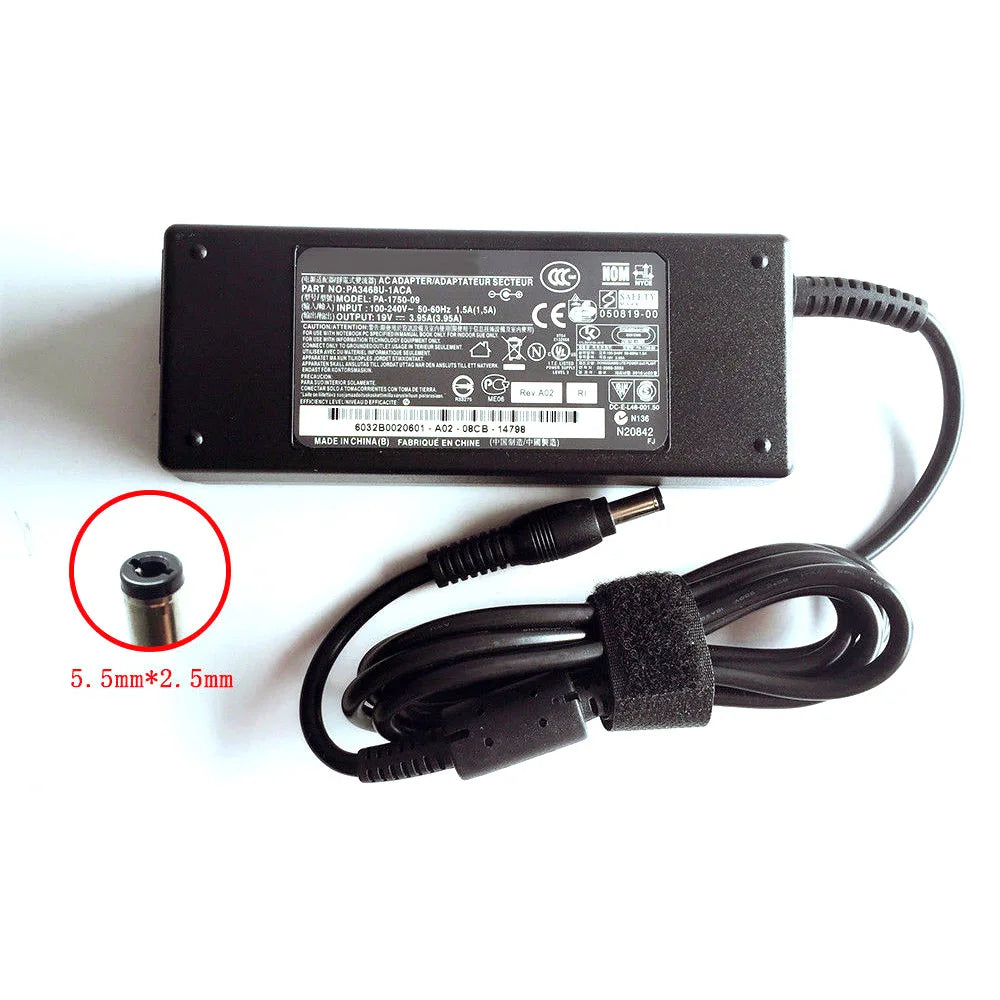 Battery Charger 19V 3.95A fit for TOSHIBA V85 R33030 ADP-75SB PA-3715E-1AC3