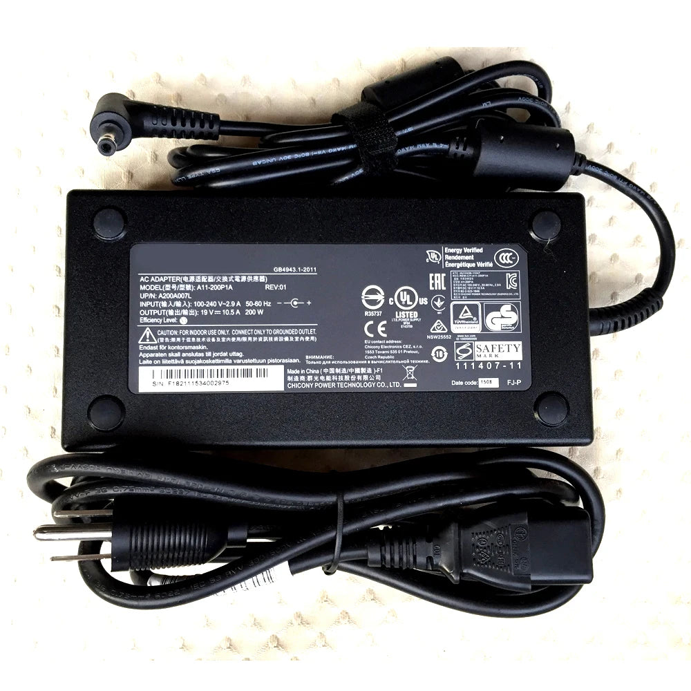 For Clevo P651HP3-G,A11-200P1A Chicony 200W 19V 10.5A AC/DC Adapter