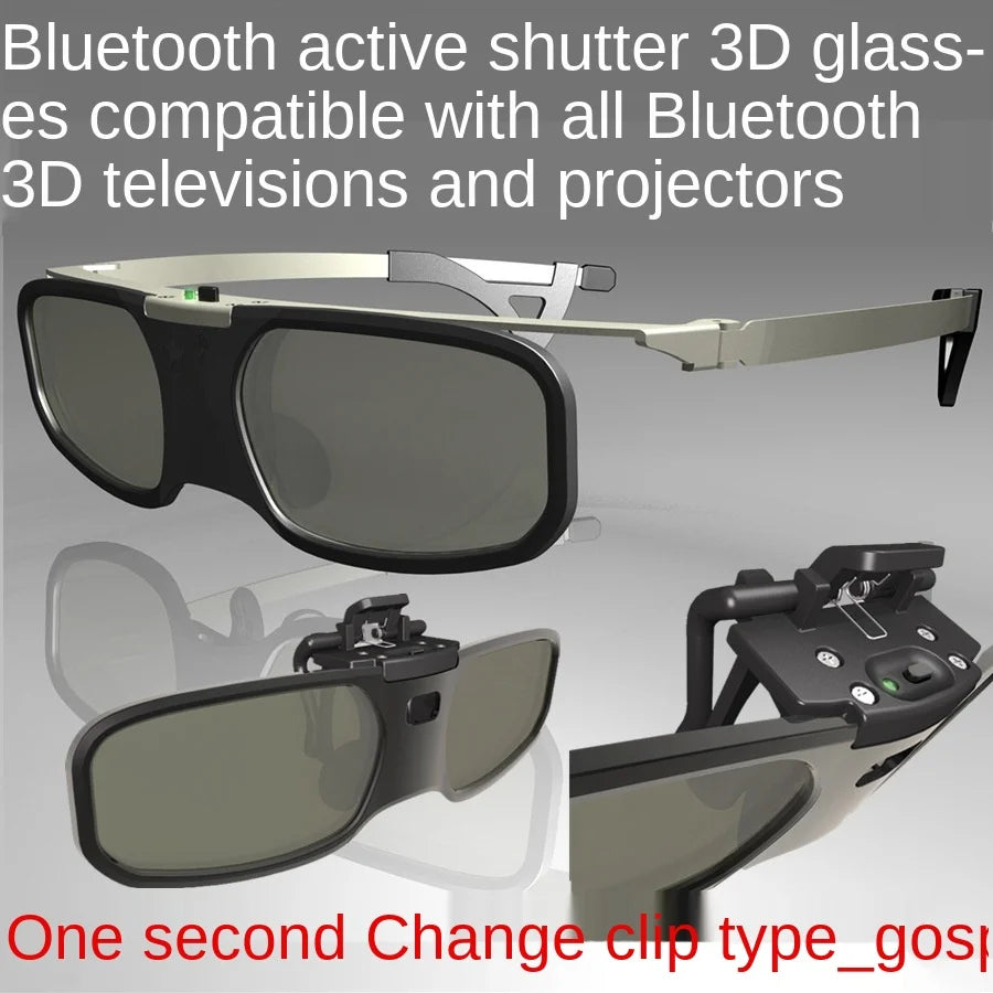 Myopia Clip-on Bluetooth Active Shutter 3D Glasses for Epson 5200/5300 Projector