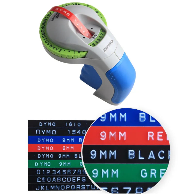 For shoppingchain Neue 9mm 12965 3D Prägeetikettenhersteller-Aufkleber-Band-Drucker für Dymo 12965, kommen mit gelegentlicher Farbe des Test-Band-1pcs