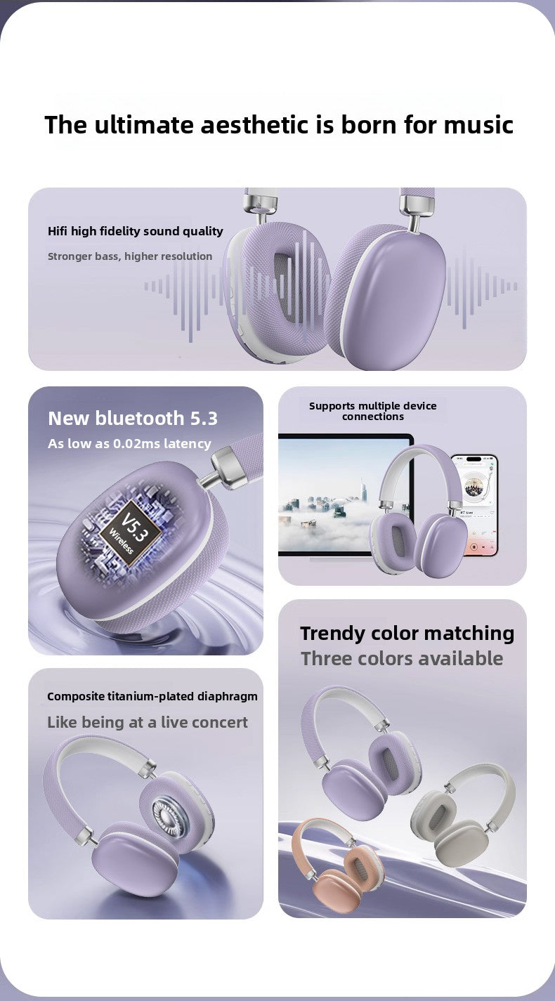 P958MAX wireless headset Bluetooth headset with long battery life Type-C headset for wired gaming