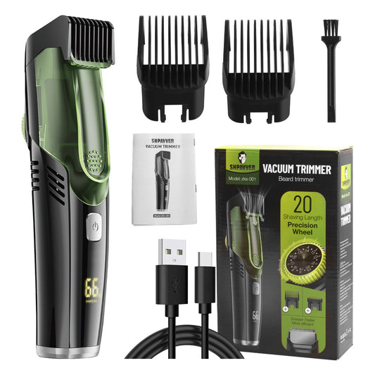 New automatic hair suction haircut device, electric haircut fader, adjustable knife distance, waterproof body LCD digital display