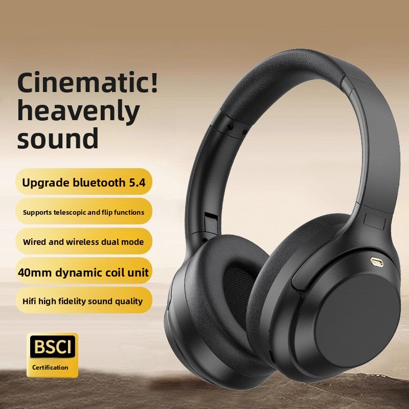 Head-mounted Bluetooth headset, wireless noise reduction headset, long standby for computer e-sports games