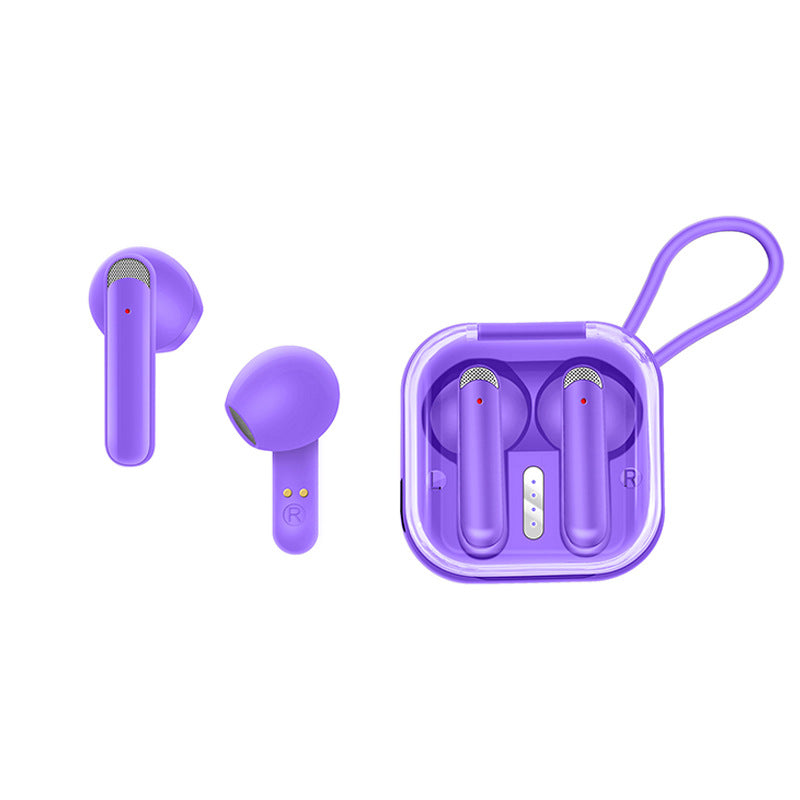 AKZ-S21 Sports Earphones Mini Transparent Shell Bluetooth Earphones TWS Lightweight Running Type-c Charging Port