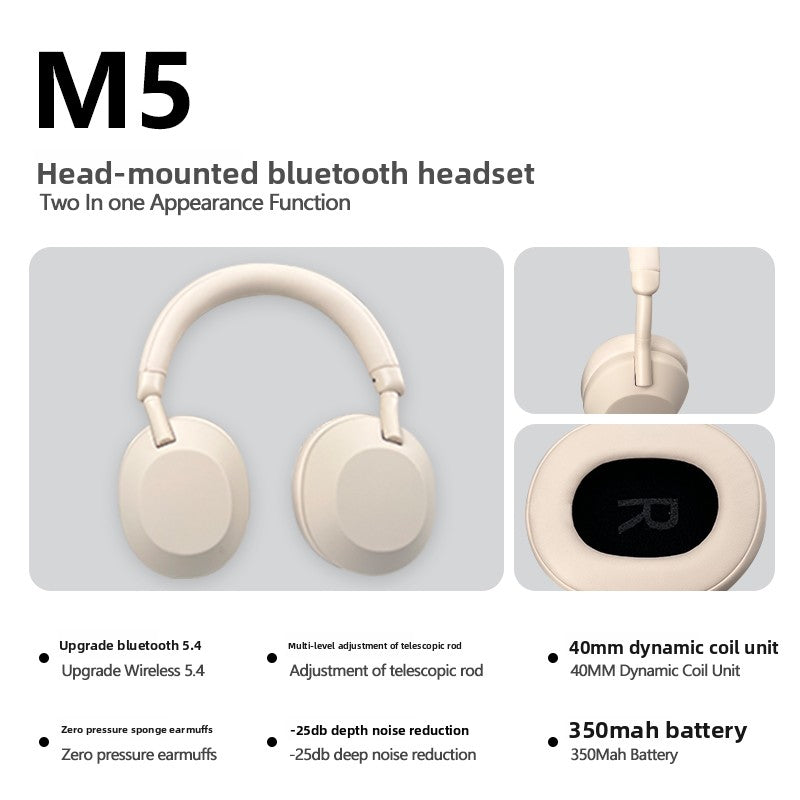 Headset Bluetooth headset M5 wireless ANC noise reduction stereo game dedicated
