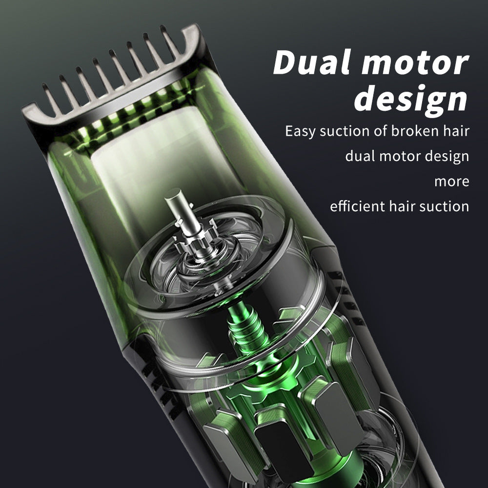 New automatic hair suction haircut device, electric haircut fader, adjustable knife distance, waterproof body LCD digital display