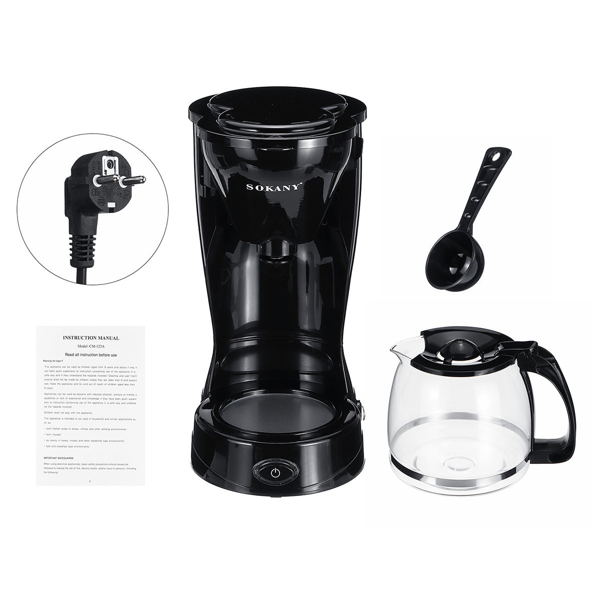 European standard 12 cups drip coffee machine 1500ml capacity, coffee pot brewed coffee household appliances