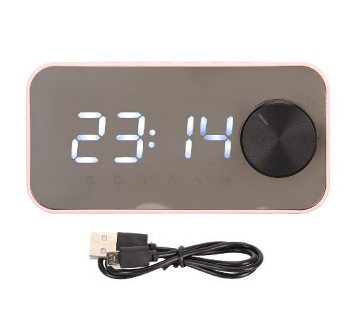 Bluetooth speaker, subwoofer, portable small stereo, mini clock, outdoor home dual alarm clock, large volume