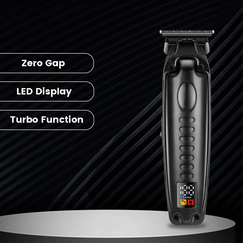 Oil head haircut, electric rechargeable electric pusher, LCD digital display function engraving gradual change electric push shearing