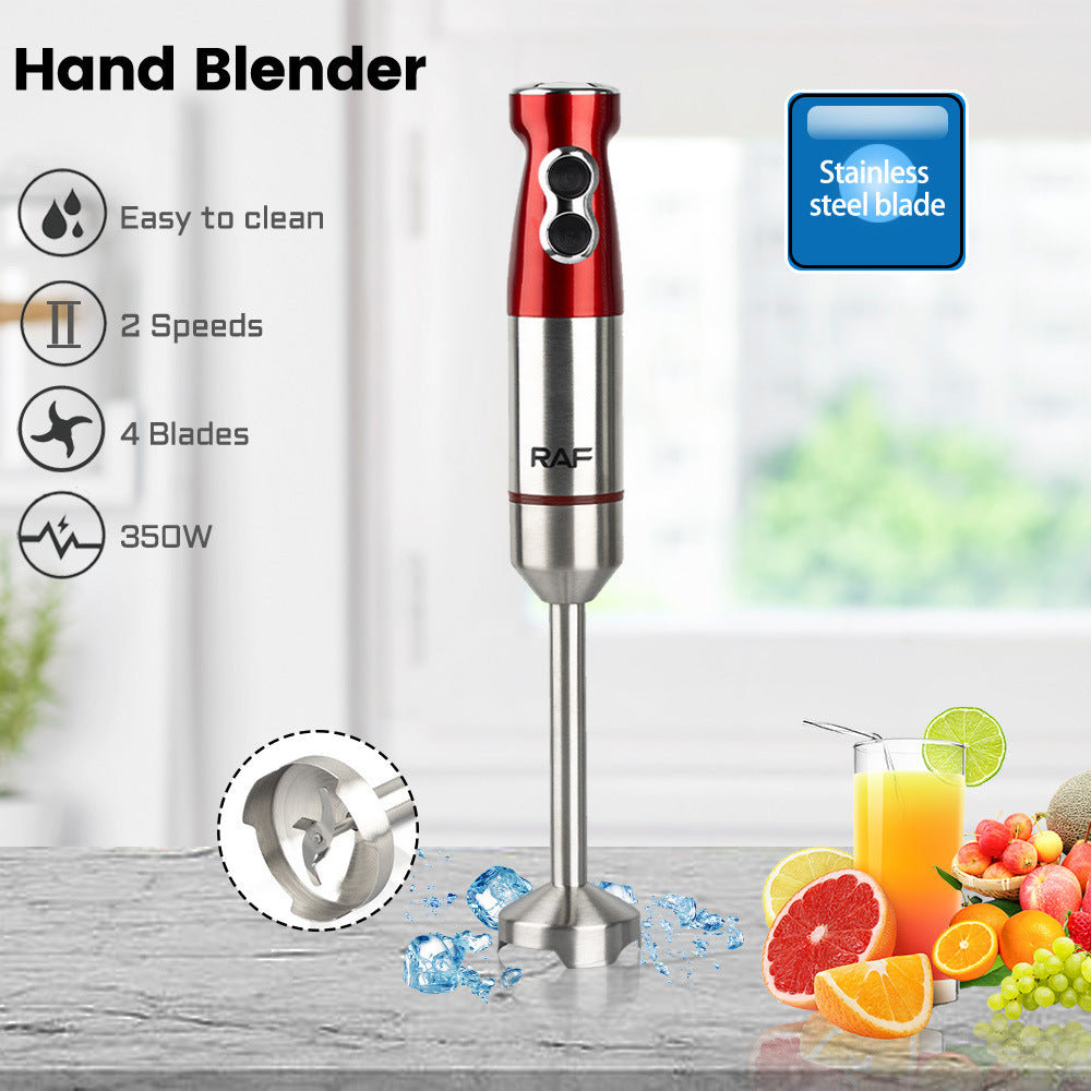 European standard electric hand-held mixer complementary food cooking stick 350W stainless steel 4-blade multi-functional mixing