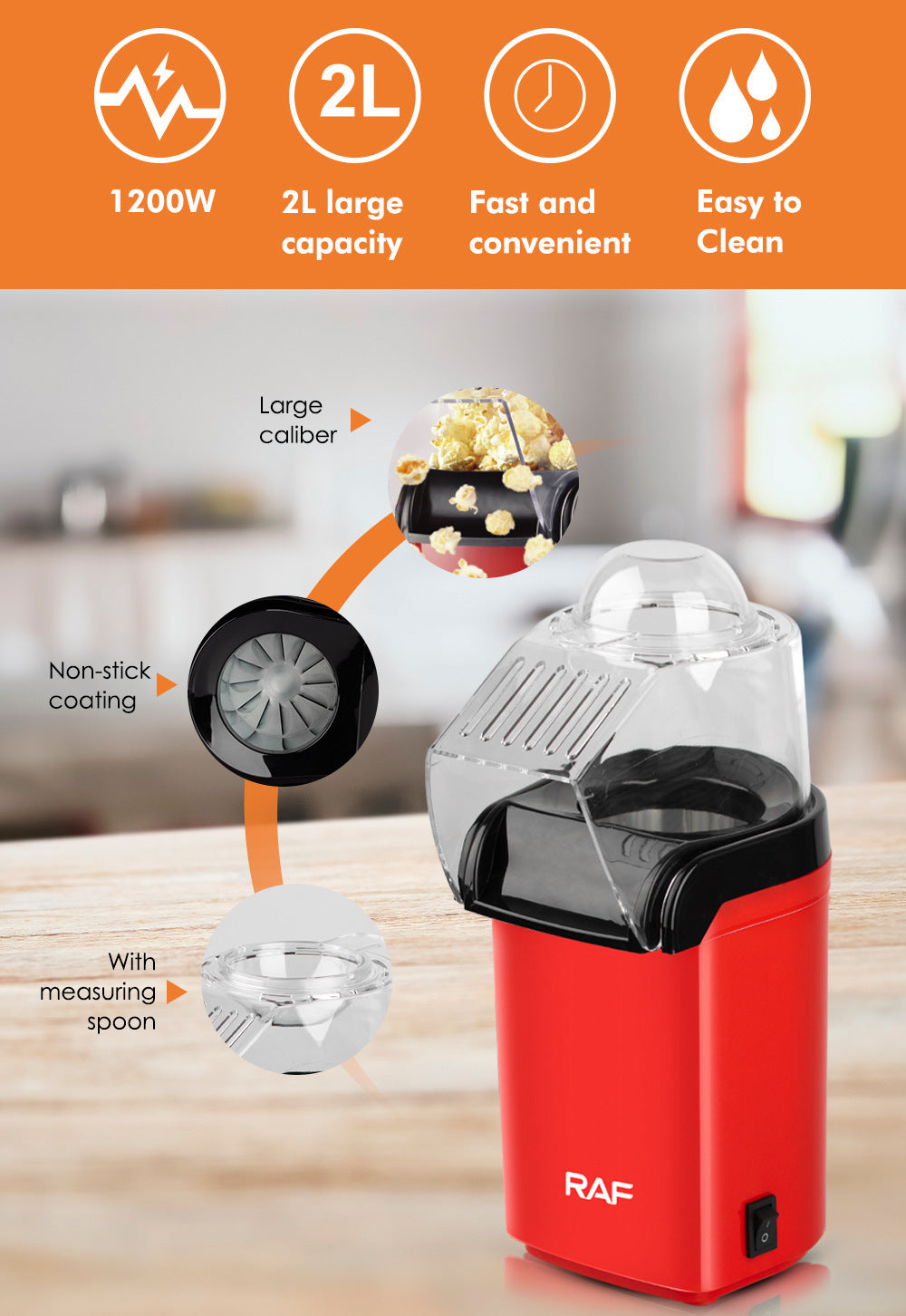 European standard household popcorn machine, automatic mini corn popping machine, small DIY popping machine