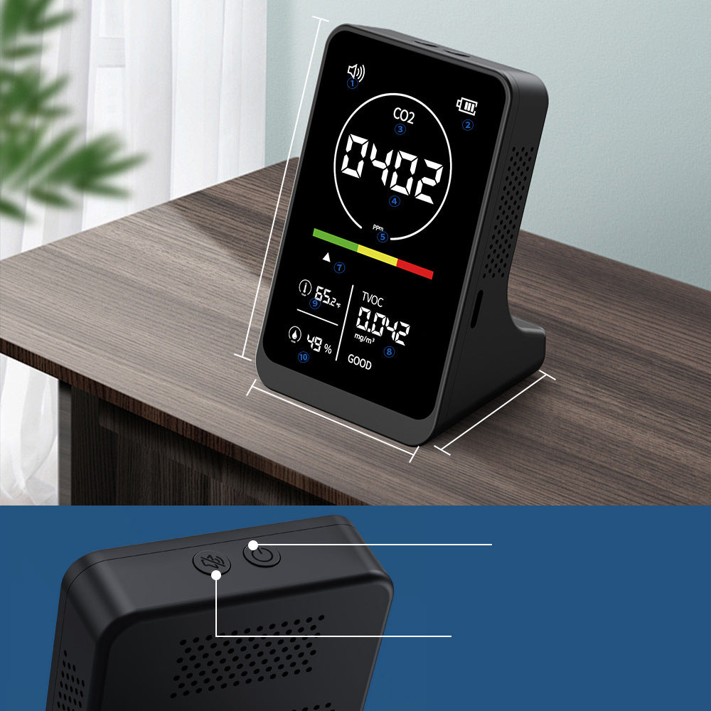 Infrared carbon dioxide detector Air quality detector Temperature and humidity monitoring CO2 NDIR TVOC