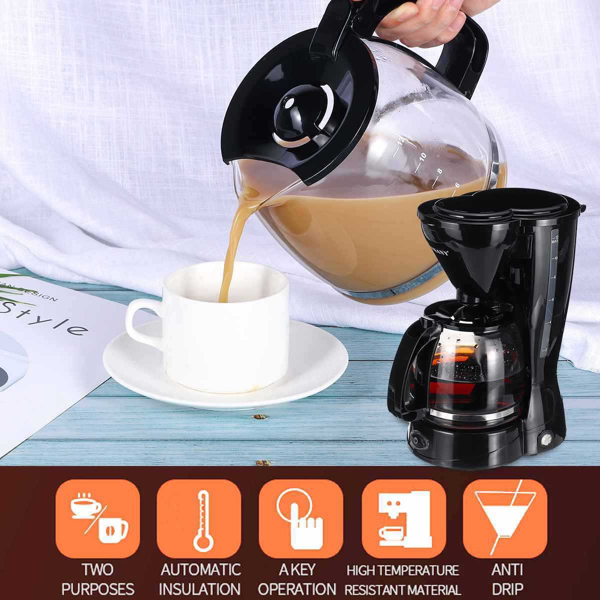 European standard 12 cups drip coffee machine 1500ml capacity, coffee pot brewed coffee household appliances