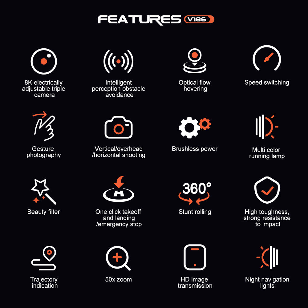 V186 drone three camera aerial photography aircraft long endurance remote control aircraft toy