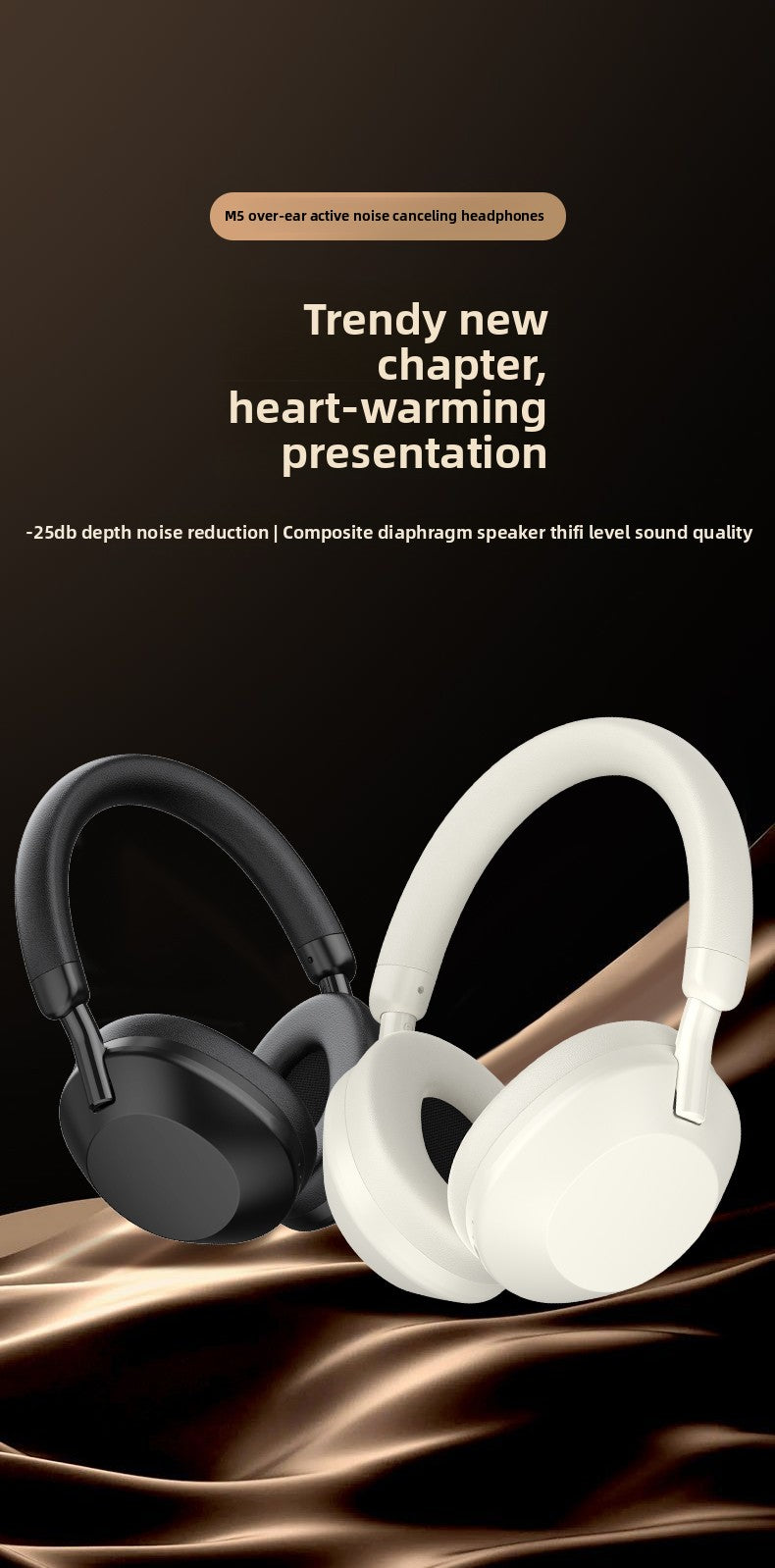 Headset Bluetooth headset M5 wireless ANC noise reduction stereo game dedicated