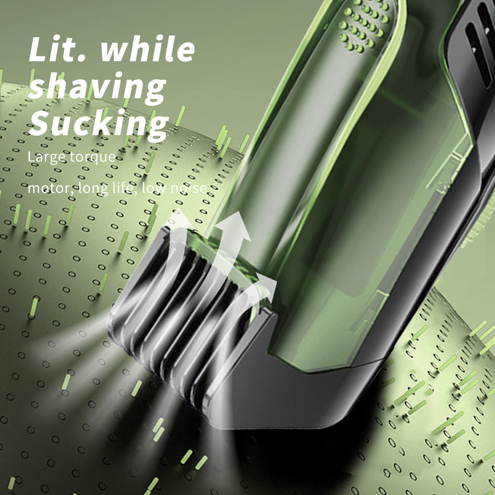 New automatic hair suction haircut device, electric haircut fader, adjustable knife distance, waterproof body LCD digital display