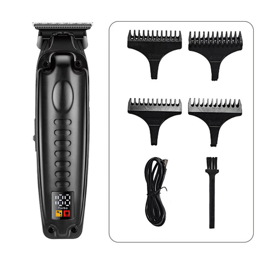Oil head haircut, electric rechargeable electric pusher, LCD digital display function engraving gradual change electric push shearing