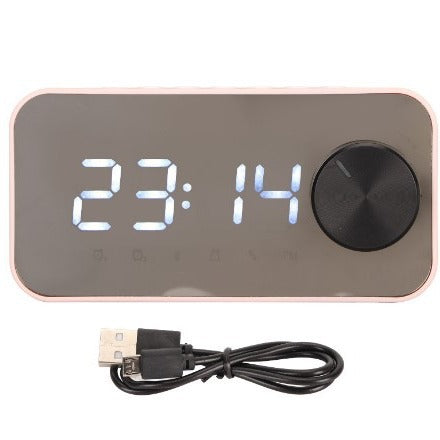Bluetooth speaker, subwoofer, portable small stereo, mini clock, outdoor home dual alarm clock, large volume