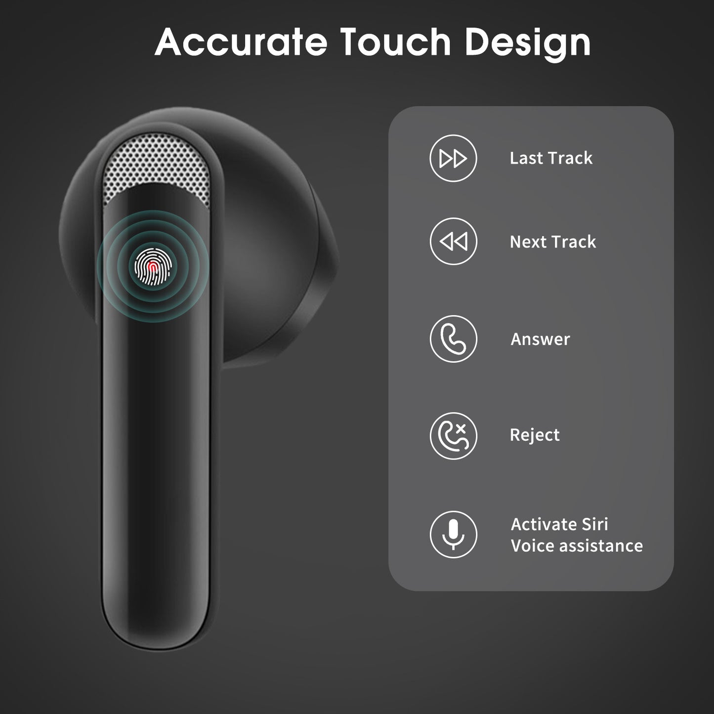 AKZ-S21 Sports Earphones Mini Transparent Shell Bluetooth Earphones TWS Lightweight Running Type-c Charging Port