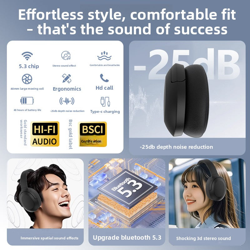 P3965 Active Noise Cancelling Bluetooth Headset Wireless Headset ANC Foldable
