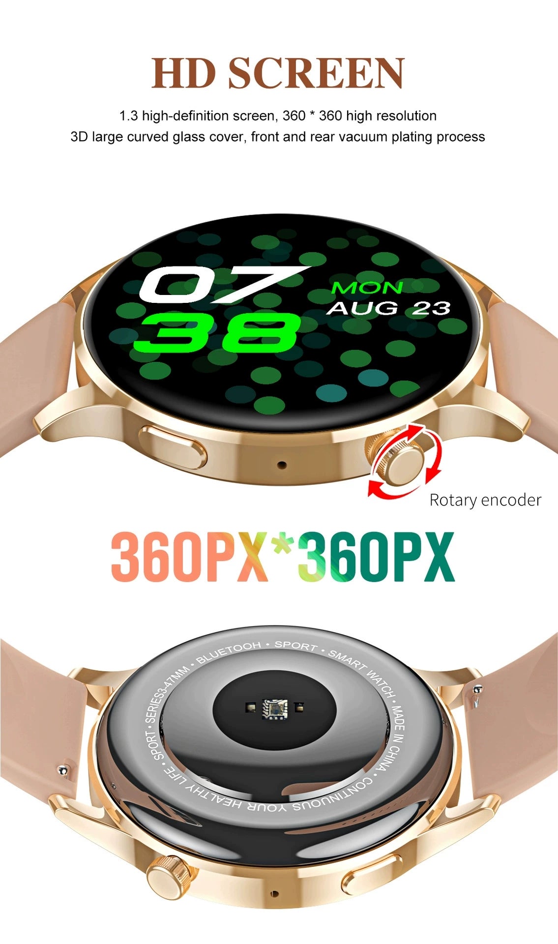 Smart watch multi-function Bluetooth call heart rate blood pressure oxygen monitoring sports bracelet for men and women