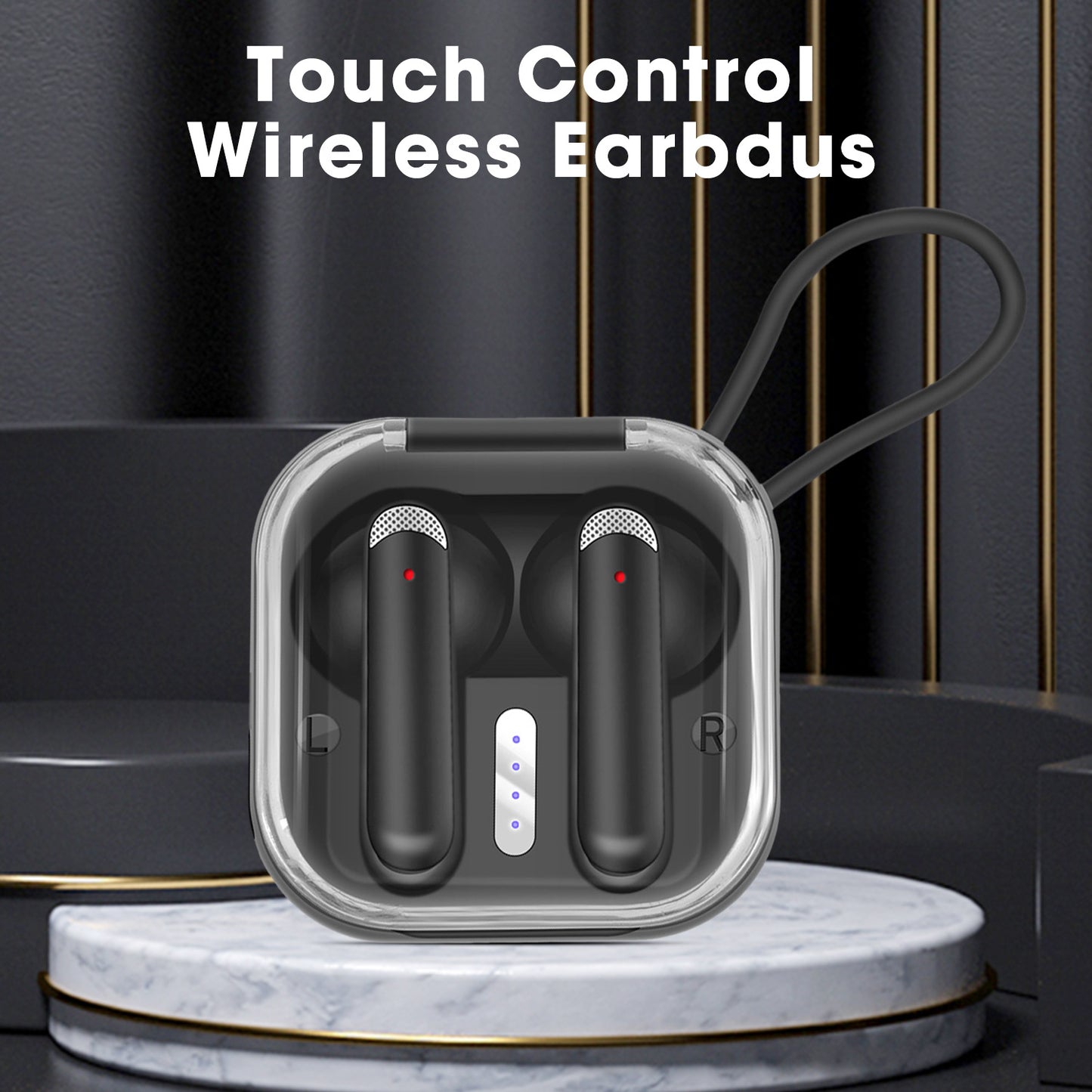 AKZ-S21 Sports Earphones Mini Transparent Shell Bluetooth Earphones TWS Lightweight Running Type-c Charging Port