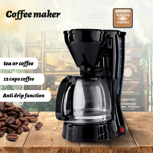 European standard 12 cups drip coffee machine 1500ml capacity, coffee pot brewed coffee household appliances
