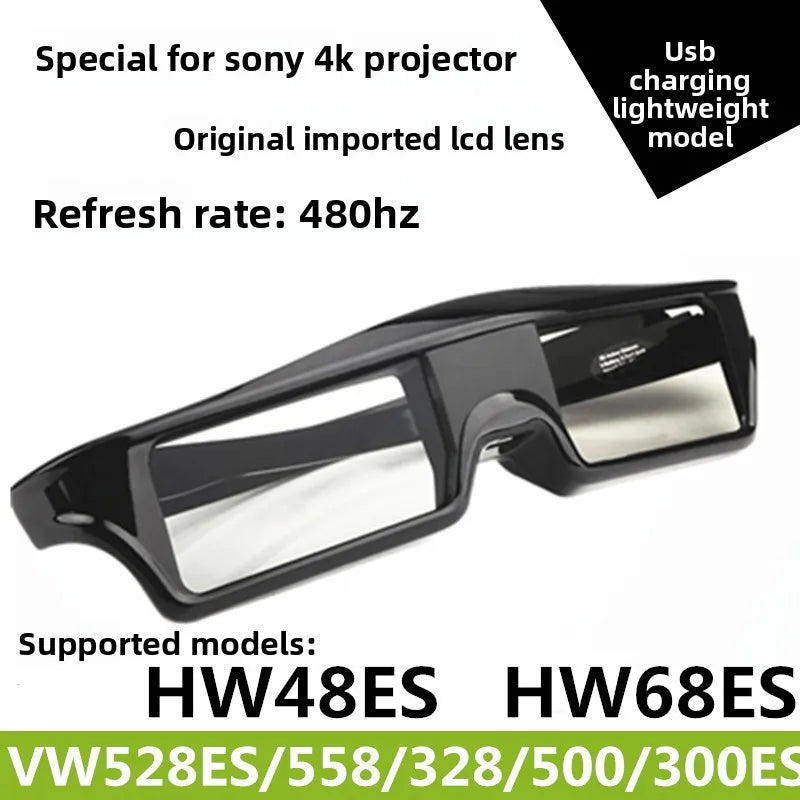 Compatible for  Sony sony4K Projector HW50/79/68/69/VW598 Bluetooth Active Shutter 3D Glasses