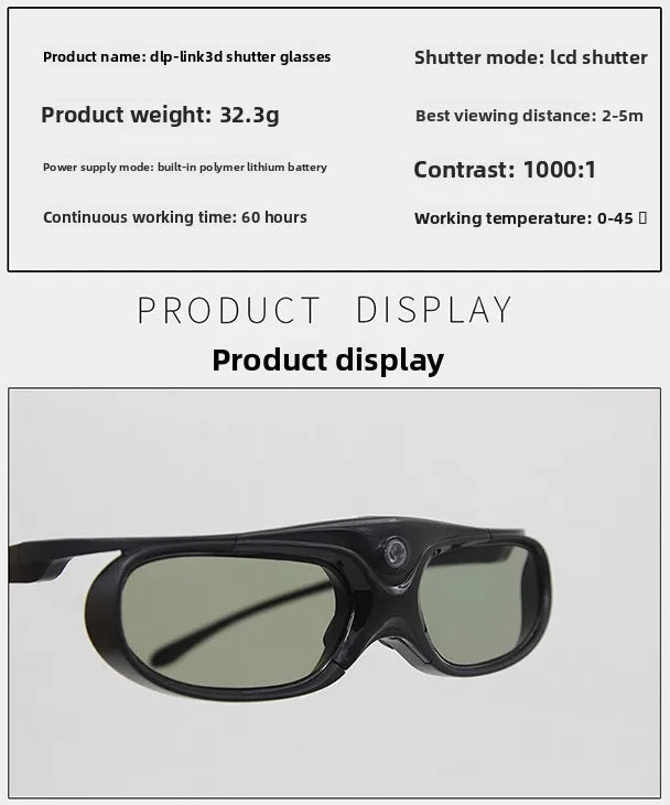 Compatible for Xiaomi Youth Edition Projector Special 3D Glasses Laser DLP Projector Active Shutter 3D Glasses