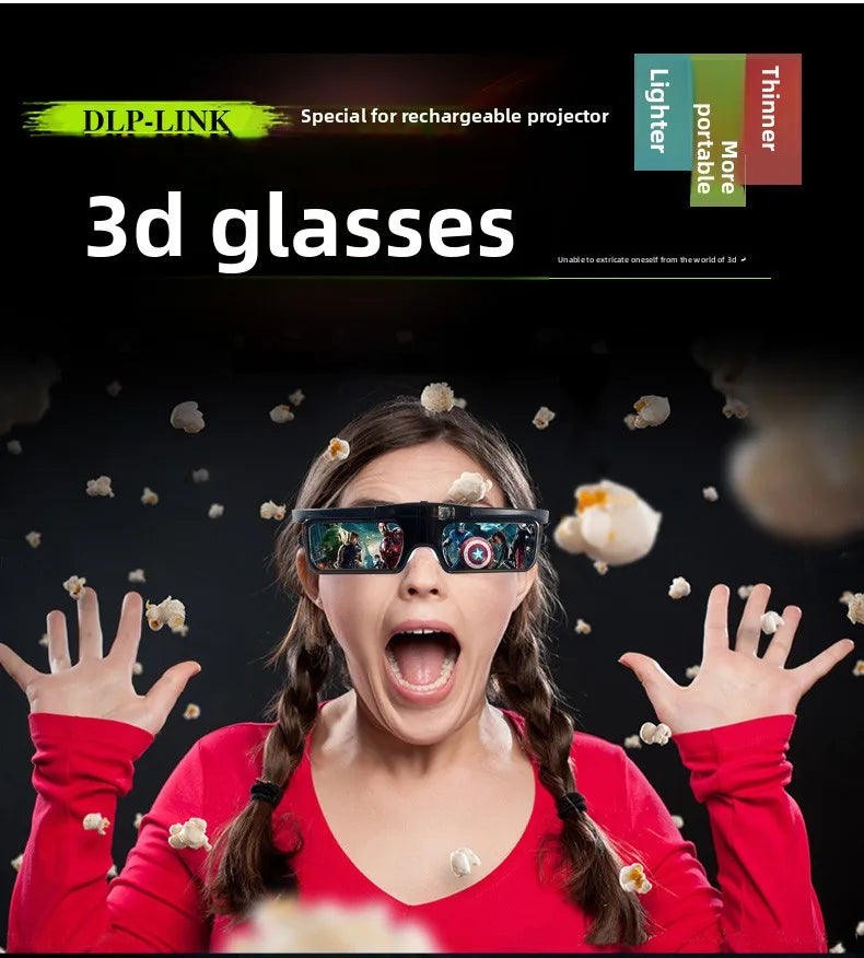 Suitable for DLP Active Shutter Nut  3D Glasses G7/J9 Extreme Rice H2 Dangbei F1 Optoma NEC Projector